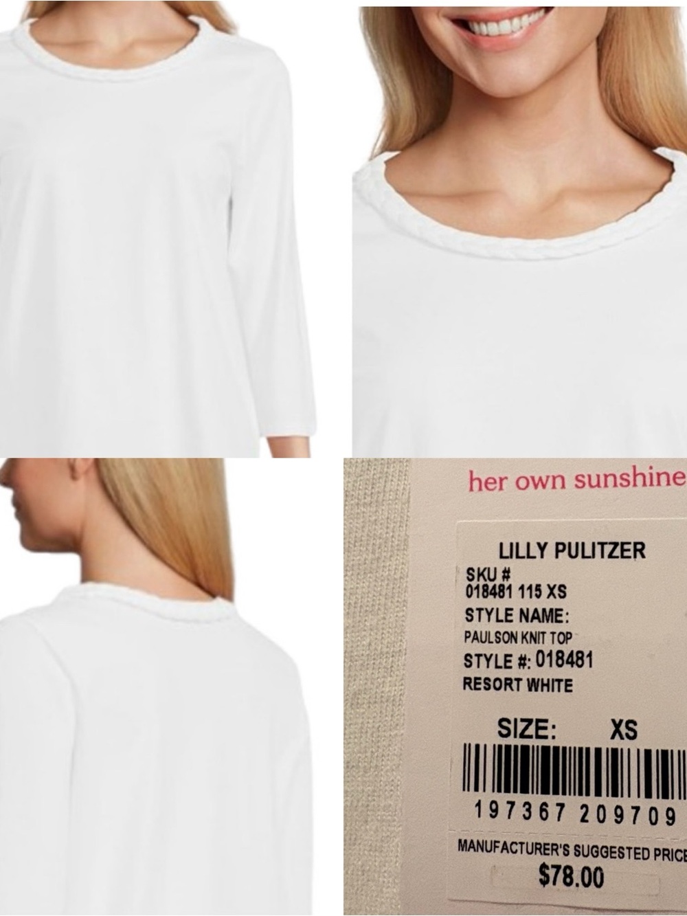 Lilly Pulitzer Paulson Knit Top - Resort White (XS)